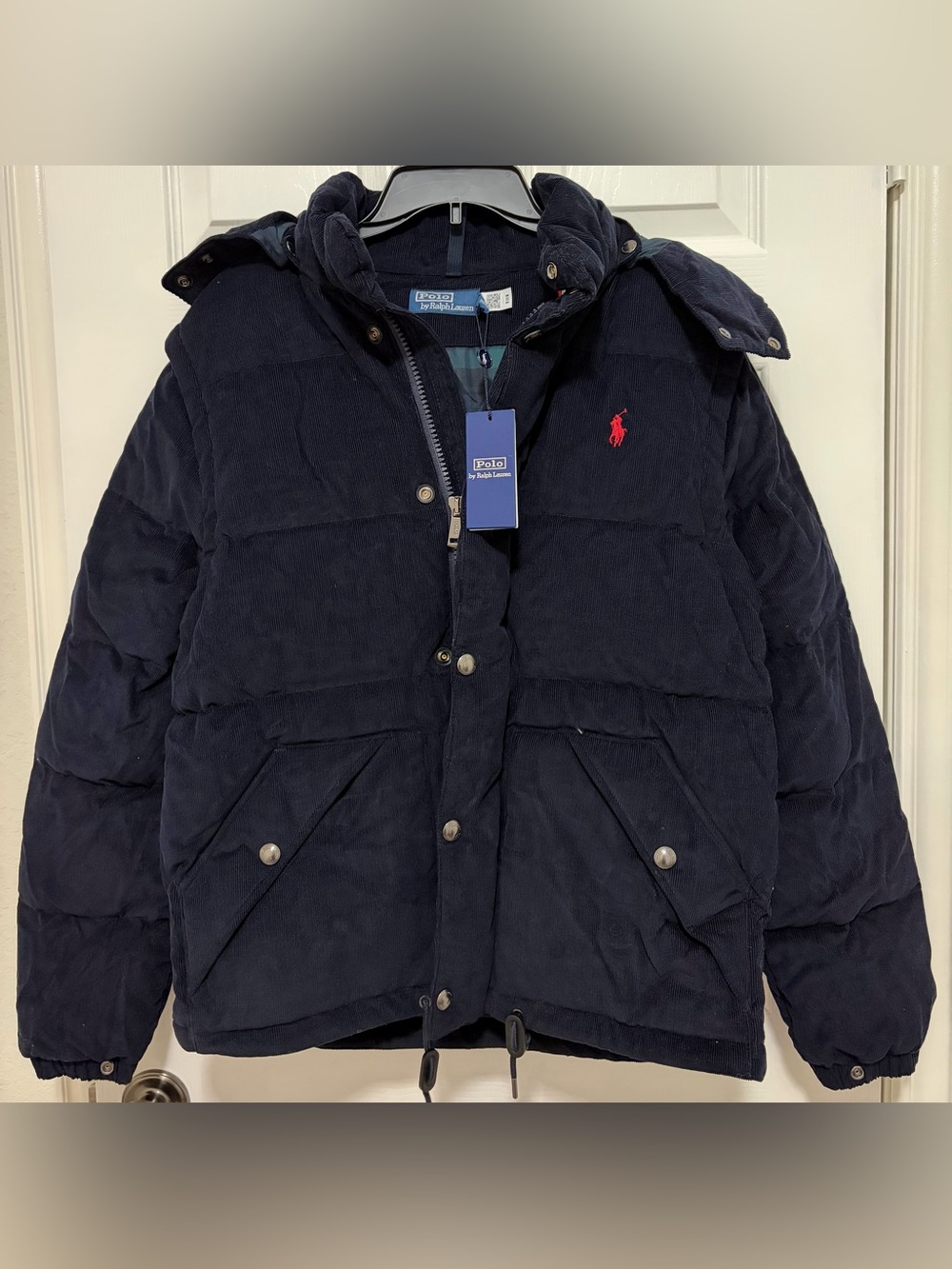 Polo by Ralph Lauren Navy Corduroy Puffer Jacket